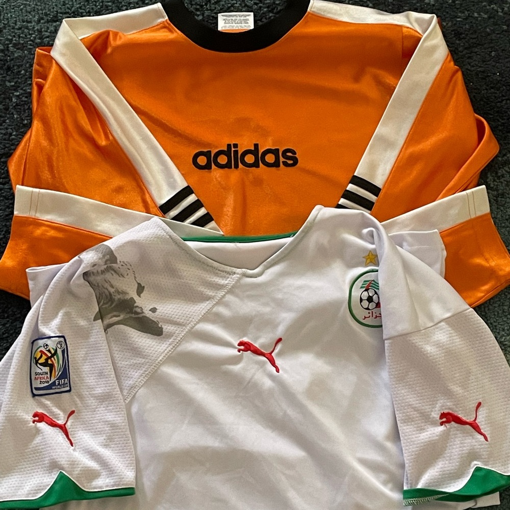 TWO soccer jerseys ADIDAS & PUMA MINT CONDITION SIZE SMALL